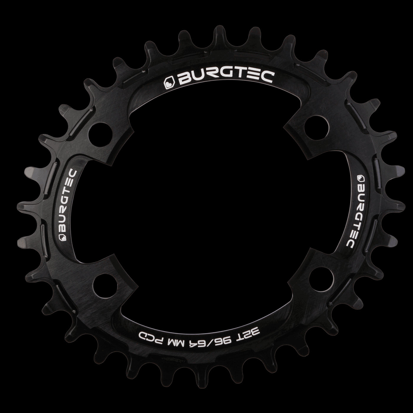 BURGTEC Oval 96/64mm PCD Thick Thin Chainring ­ 30T