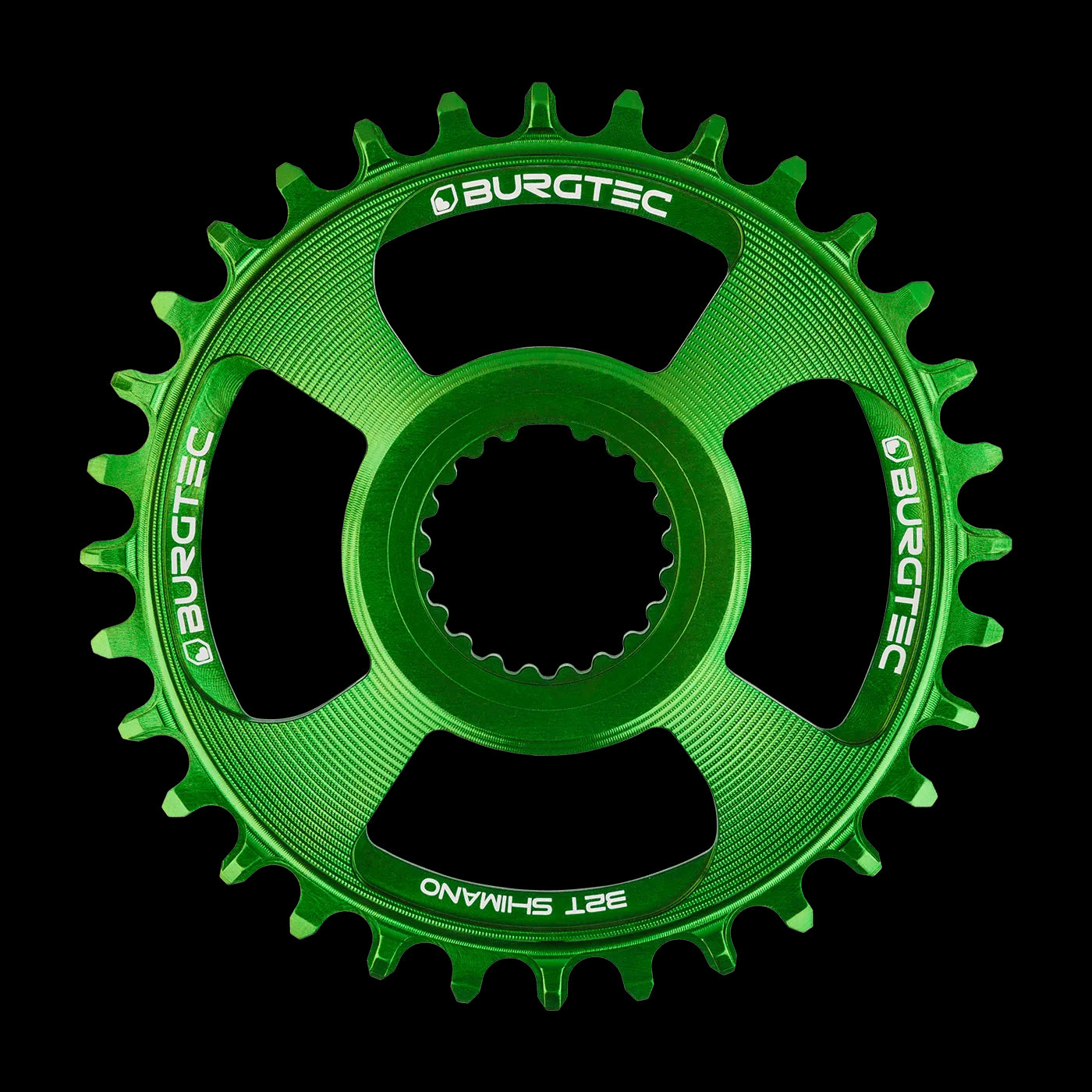 BURGTEC Shimano Direct Mount Thick Thin Chainring - 30T - Candy Spruce Green