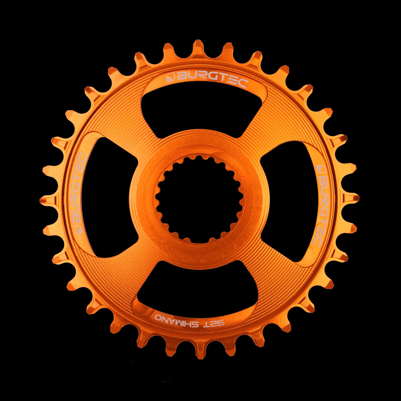 BURGTEC Shimano Direct Mount Thick Thin Chainring ­ 32T ­ Iron Bro Orange