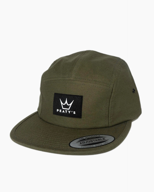 Peaty's Pub Wear 5 Panel Cap Logo / Olive