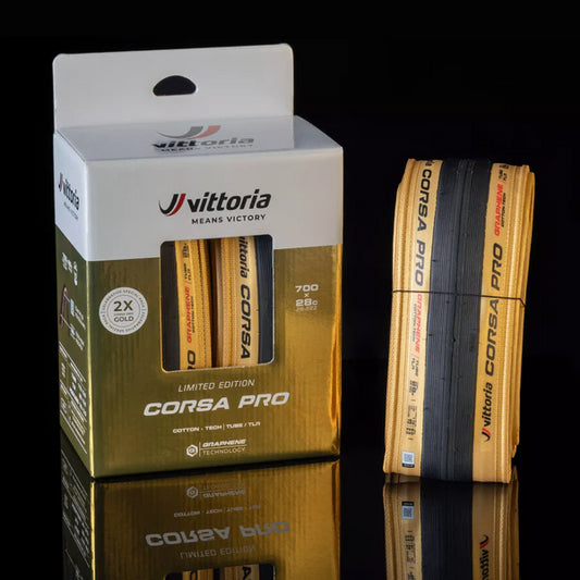 VITTORIA Double Pack Corsa Pro 28-622 fold TLR gold-blk- blk G2.0 Tire