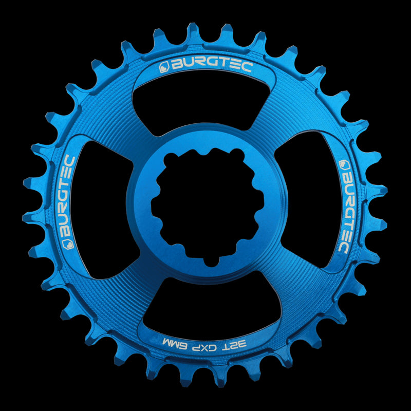 BURGTEC GXP 6mm Offset Thick Thin Chainring ­ Deep Blue ­ 34T