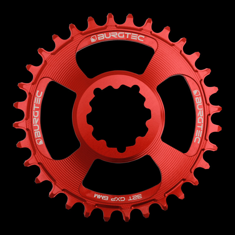 BURGTEC GXP 6mm Offset Thick Thin Chainring ­ Race Red 34T