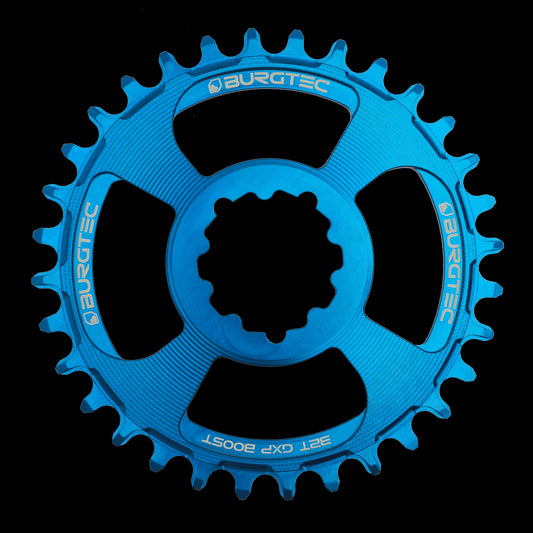 BURGTEC GXP Boost 3mm Offset Thick Thin Chainring ­ 34T ­ Deep Blue