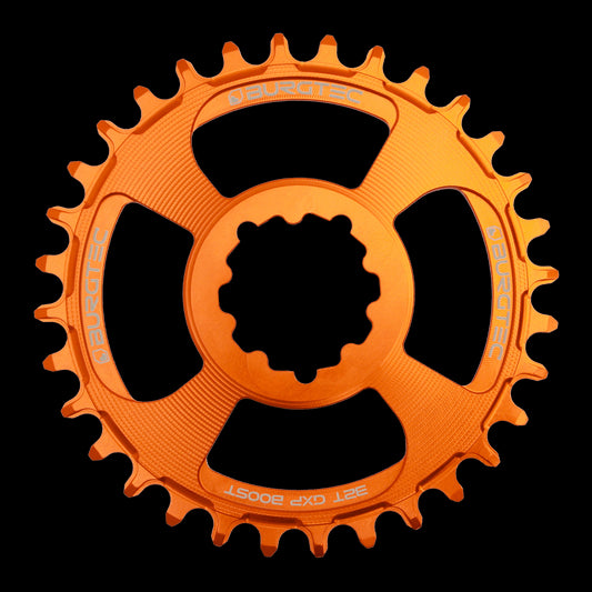 BURGTEC GXP Boost 3mm Offset Thick Thin Chainring ­ 34T ­ Iron Bro Orange