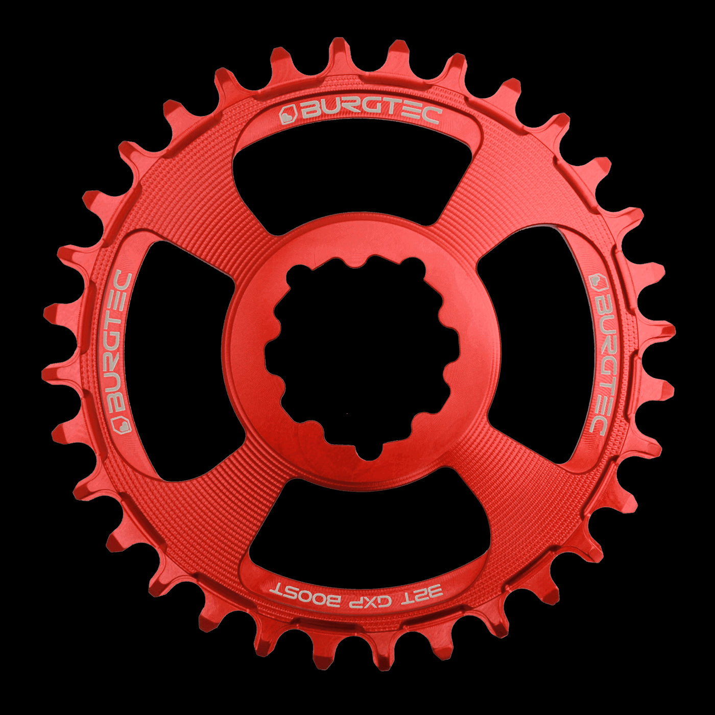 BURGTEC GXP Boost 3mm Offset Thick Thin Chainring ­ 34T ­ Race Red