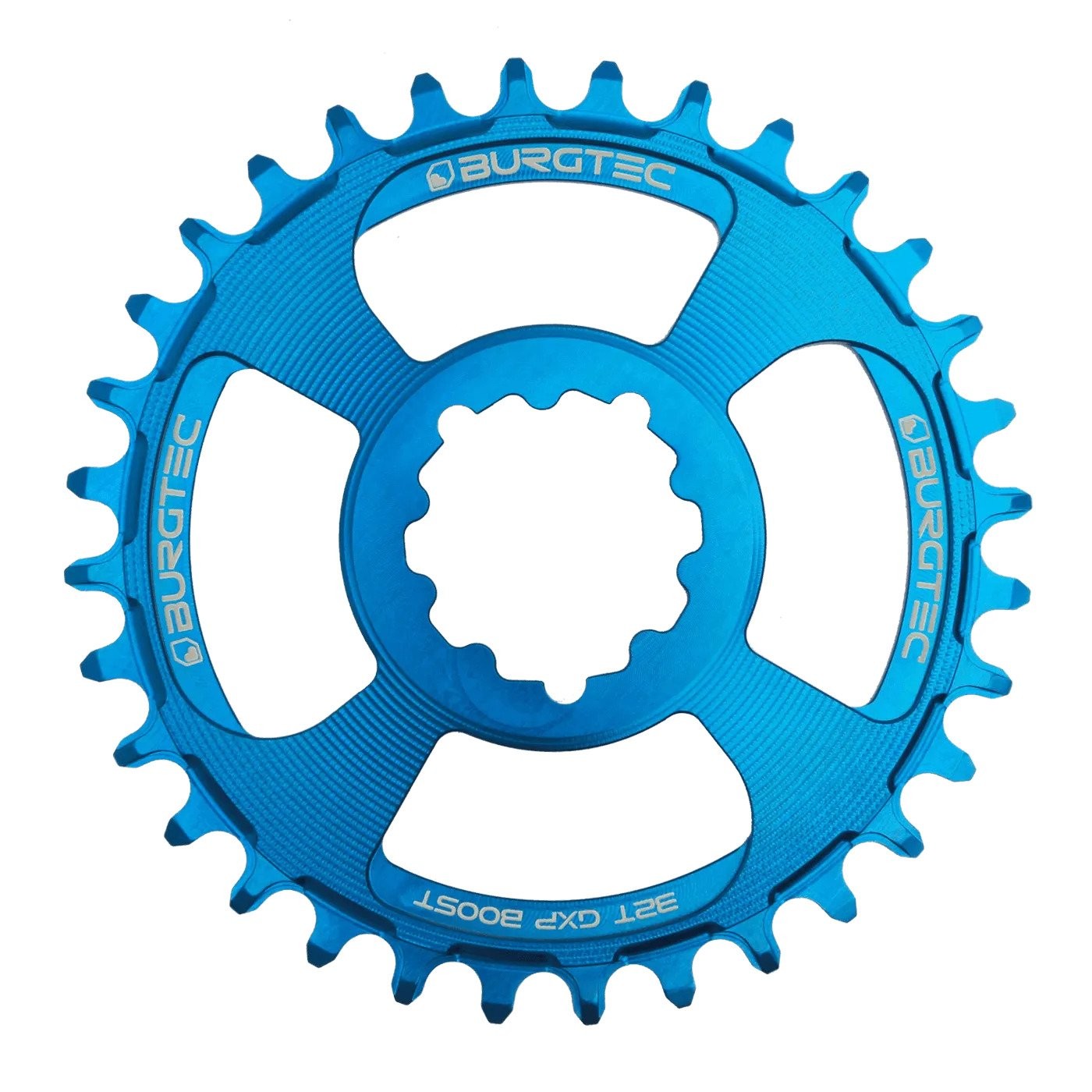 BURGTEC GXP Boost 3mm Offset Thick Thin Chainring ­ Deep Blue ­ 32T