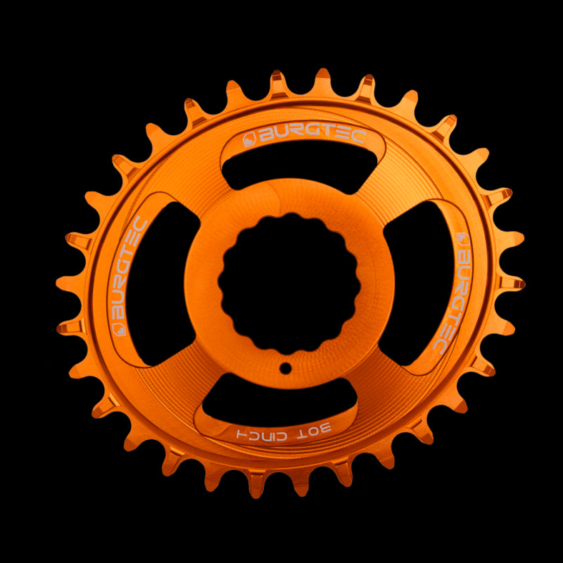 BURGTEC Oval Cinch Thick Thin Chainring Iron Bro Orange ­32T