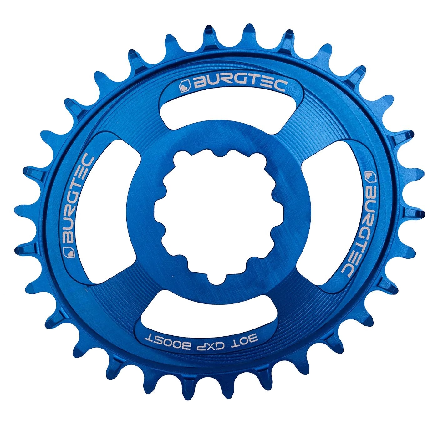 BURGTEC Oval GXP Boost 3mm Offset Thick Thin Chainring ­ 32T ­ Deep Blue