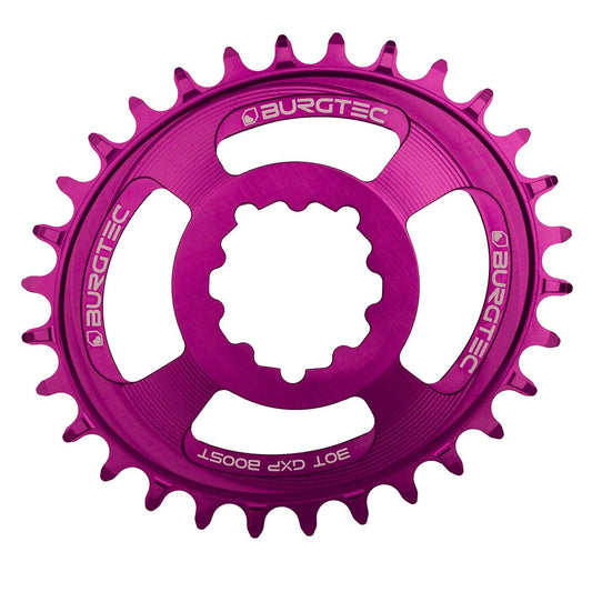 BURGTEC Oval GXP Boost 3mm Offset Thick Thin Chainring ­ 32T ­ Purple Rain