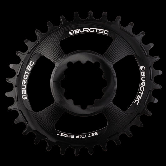 BURGTEC Oval GXP Boost 3mm Offset Thick Thin Chainring ­  Burgtec Black ­ 32T