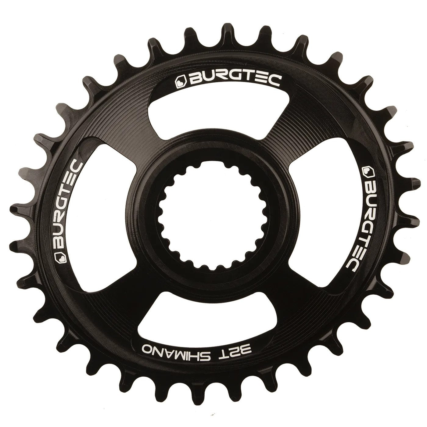 BURGTEC Oval Shimano Direct Mount Thick Thin Chainring - 32T - Burgtec Black