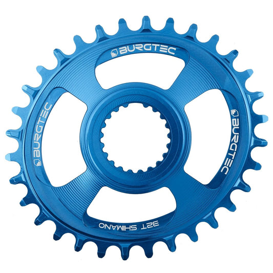 BURGTEC Oval Shimano Direct Mount Thick Thin Chainring - 32T - Deep Blue