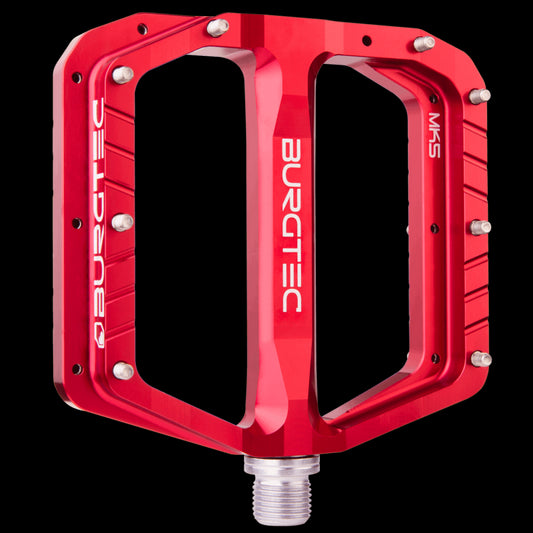 BURGTEC Penthouse Flat MK5 Pedals ­ Race Red ­ Steel