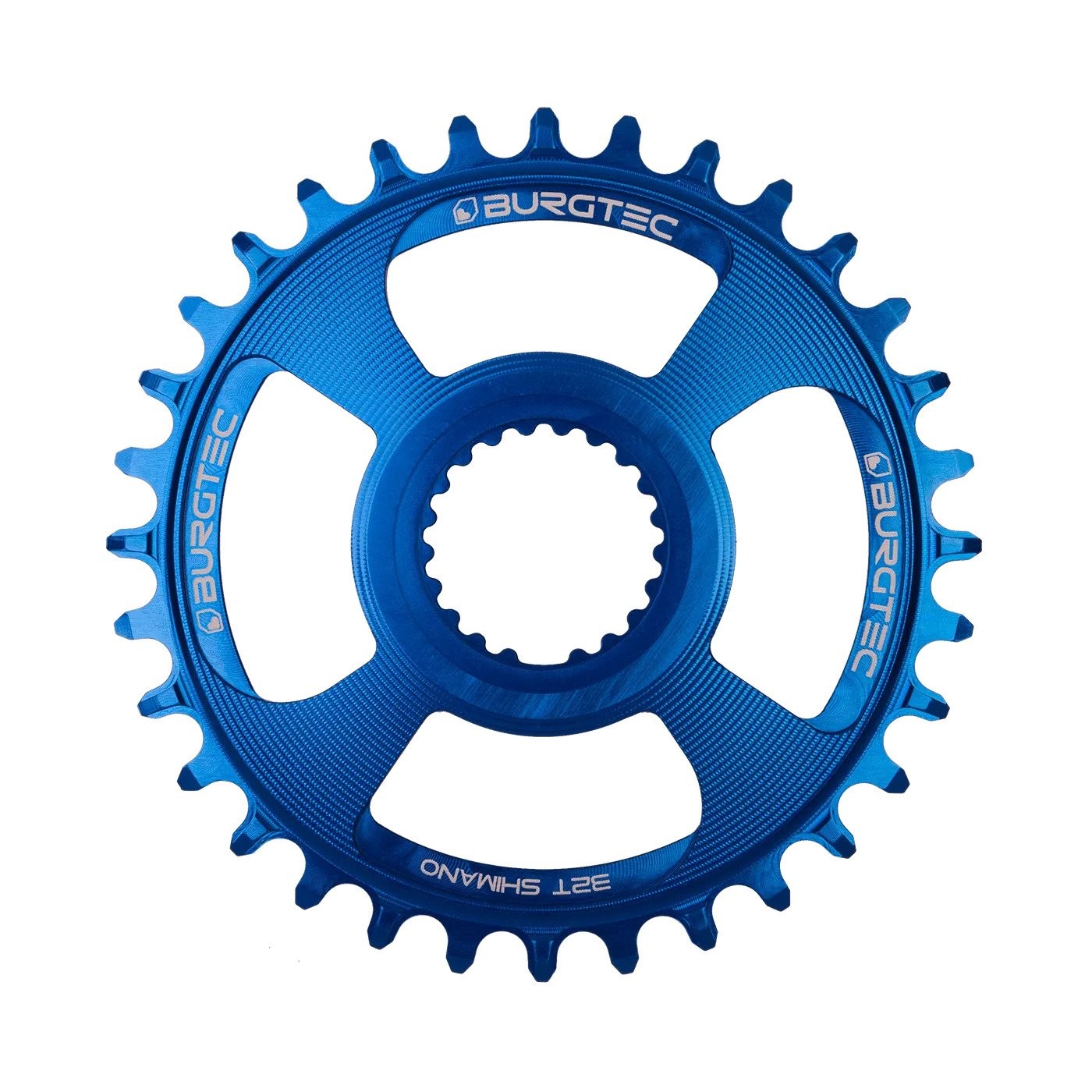 BURGTEC Shimano Direct Mount Thick Thin Chainring - 32T - Deep Blue