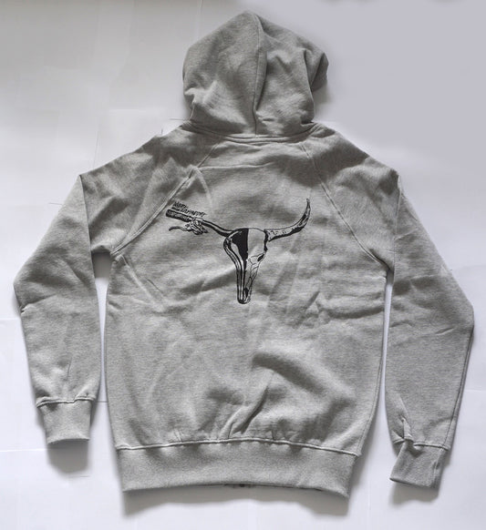 INVERT BIKE AND SKULL GREY HOODY M