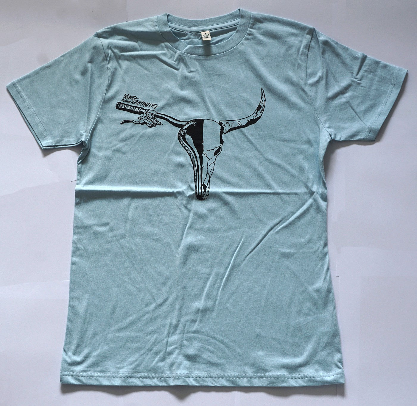 INVERT BIKE AND SKULL LIGHT BLUE T-SHIRT M