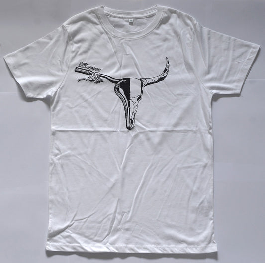 INVERT BIKE AND SKULL WHITE T-SHIRT S