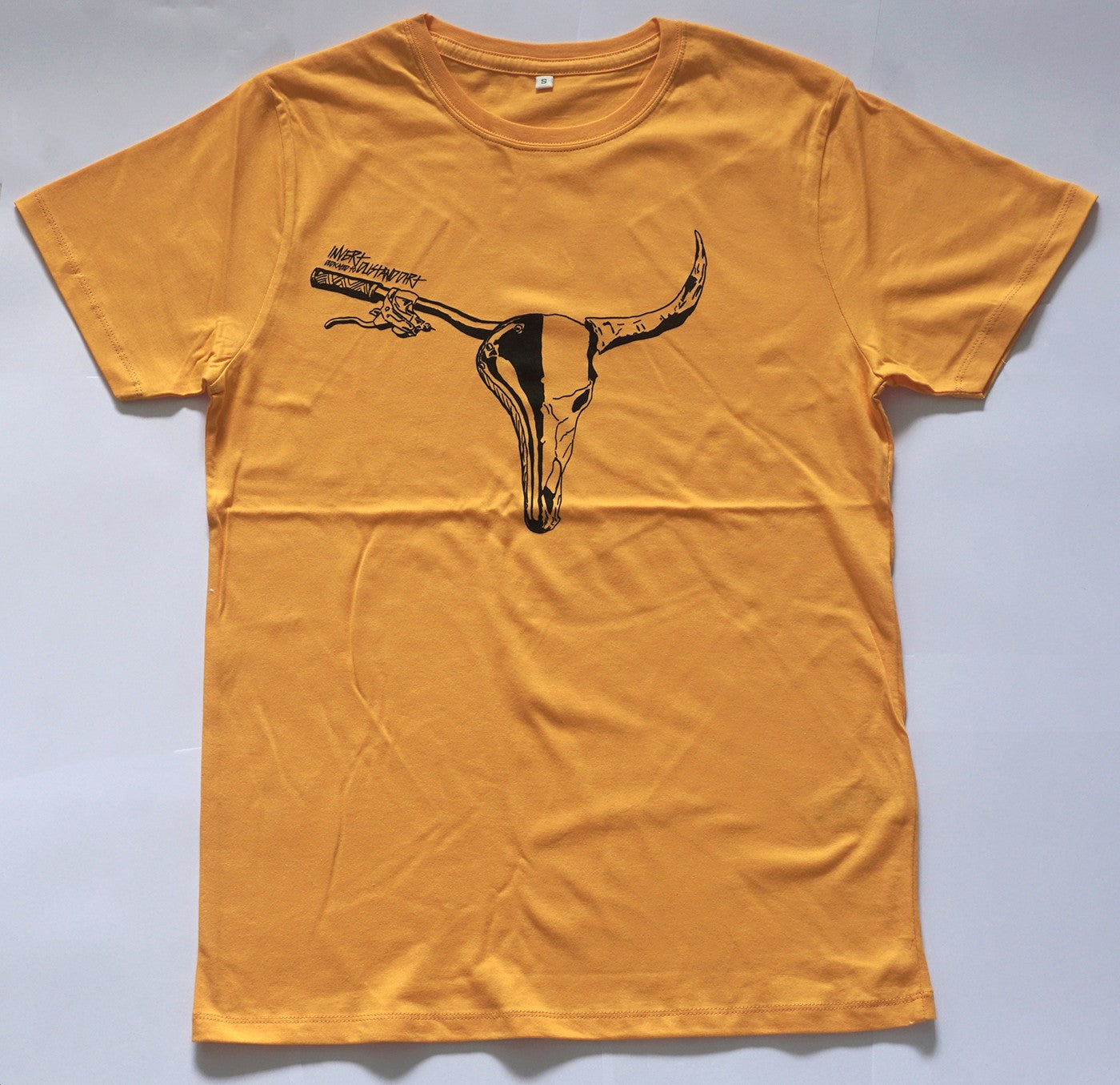 INVERT BIKE AND SKULL YELLOW T-SHIRT M