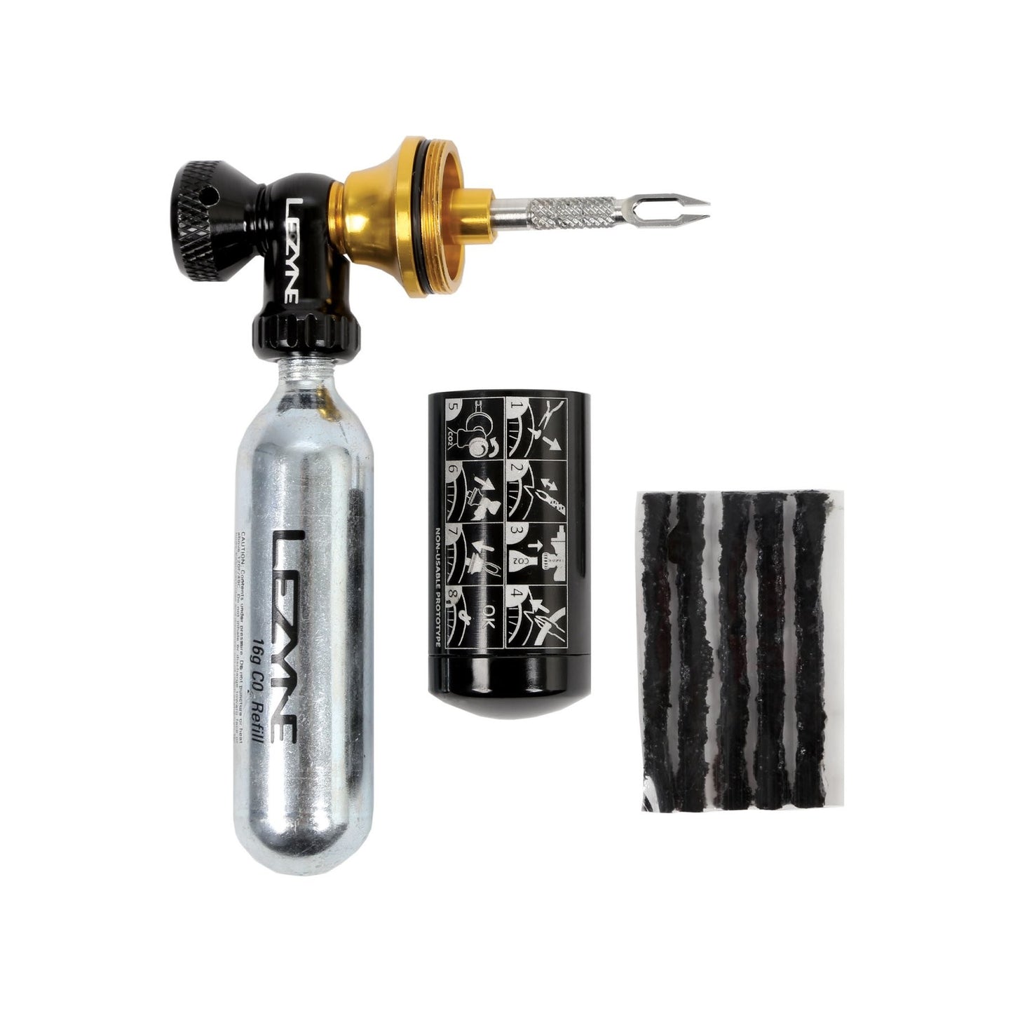 LEZYNE TUBELESS CO2 BLASTER - BLACK INCL 2 X 20g CARTRIDGE