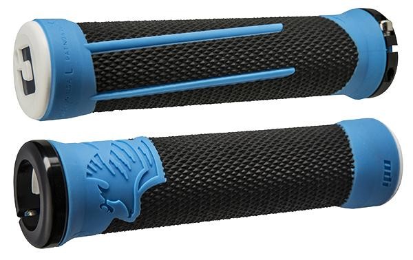 ODI AG2 v2.1 Lock-On Grips Black/Blue with Blue Clamps