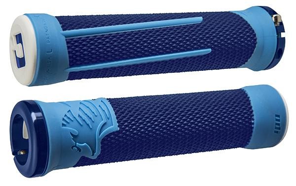 ODI AG2 v2.1 Lock-On Grips Blue/Lt Blue with Blue Clamps