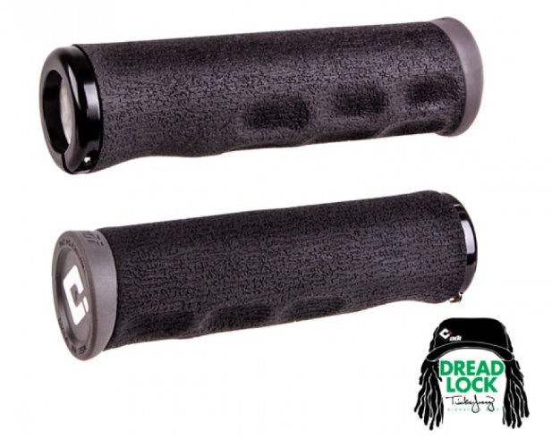 ODI F-1 SERIES DREAD LOCK V2.1 LOCK-ON GRIPS Black/Grey