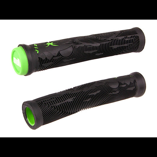 ODI Hucker Signature No Flange GRIPS Black/Green