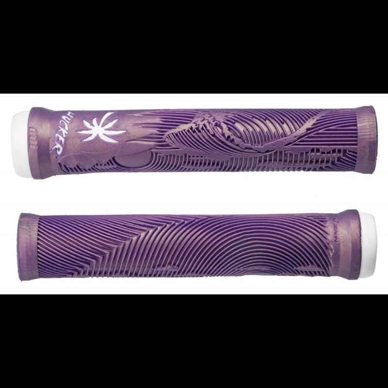 ODI Hucker Signature No Flange GRIPS Purple/White