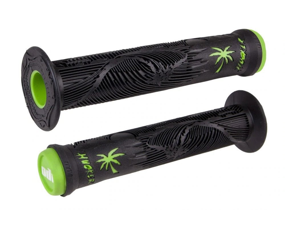 ODI Hucker Signature w/Flange GRIPS Black/Green