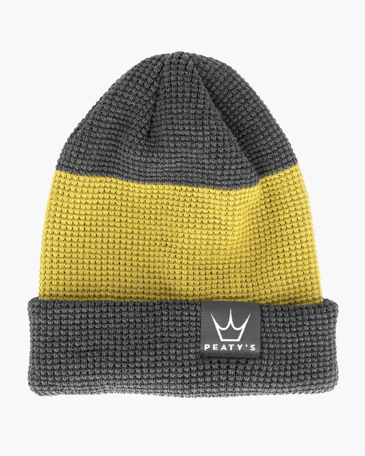 Peaty's AW23 PubWear Merino Beanie - Grey / Sour Lime