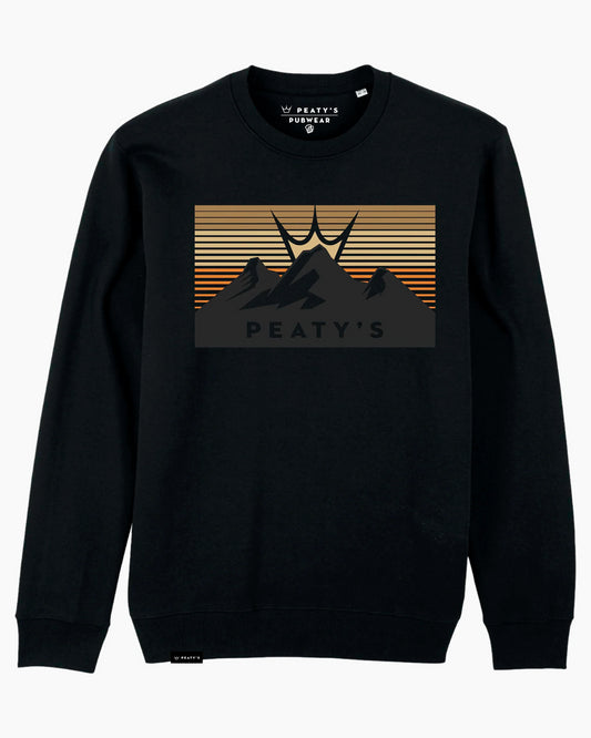 Peaty's AW24 PubWear Crew Jumper - 3 Peaks Sunset / Black - Medium