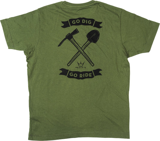 Peaty's Go Dig Go Ride T-Shirt Forest Green - S