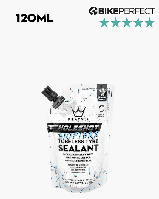 Peaty's Holeshot BioFibre Tubeless Tire Sealant 120ml Trail Pouch