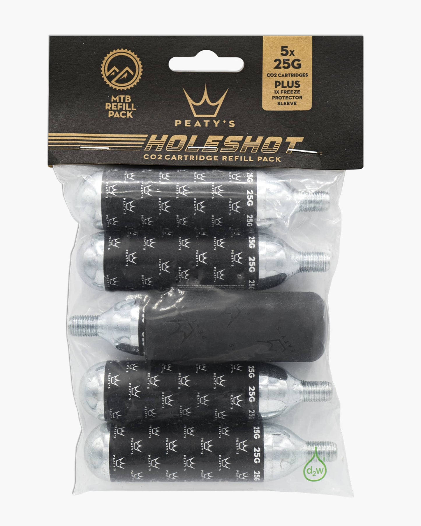 Peaty's Holeshot CO2 Cartridge Refill Pack Of 5 - MTB (25g)