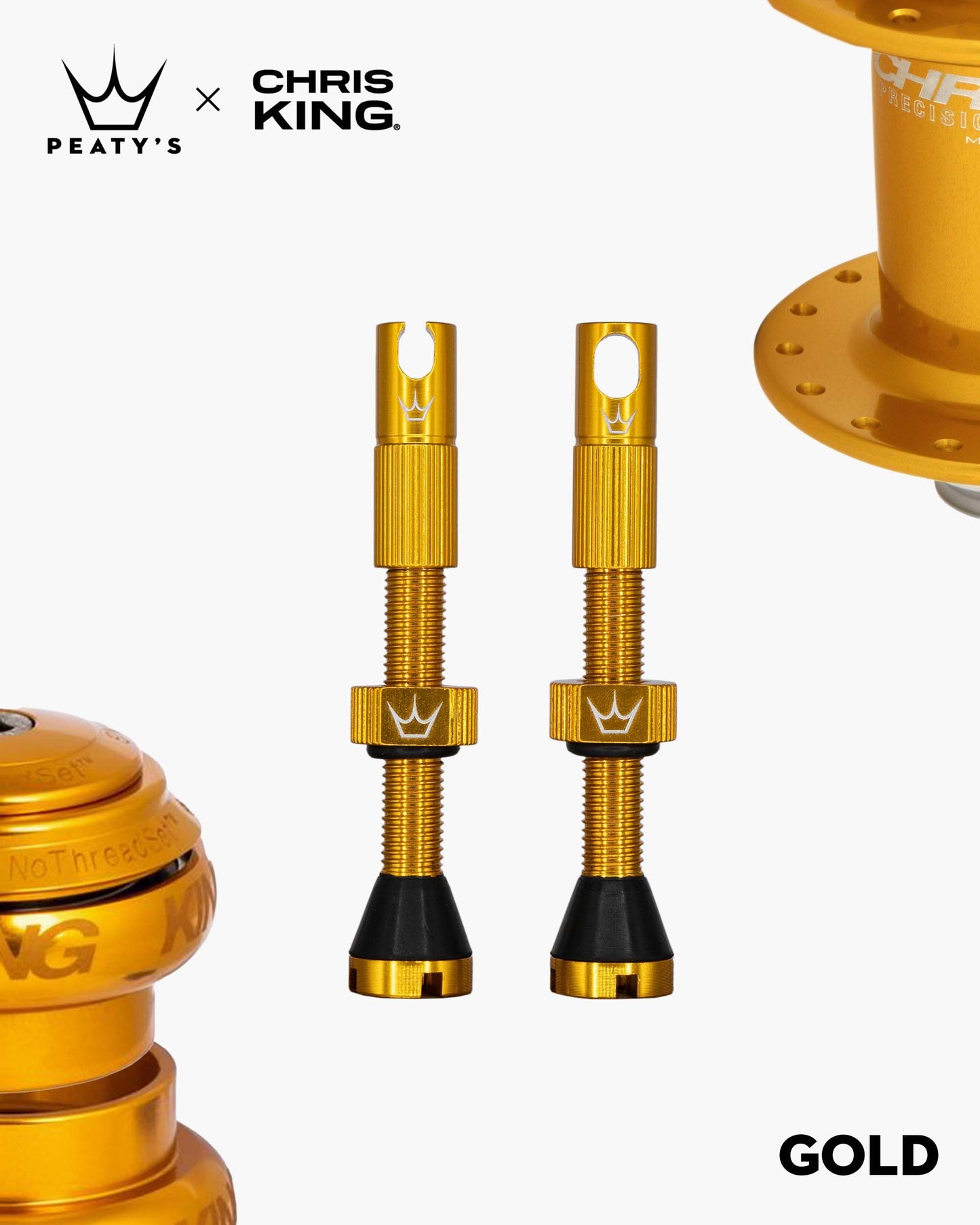 Peaty's x Chris King (MK2) Tubeless Valves - 42mm / Gold