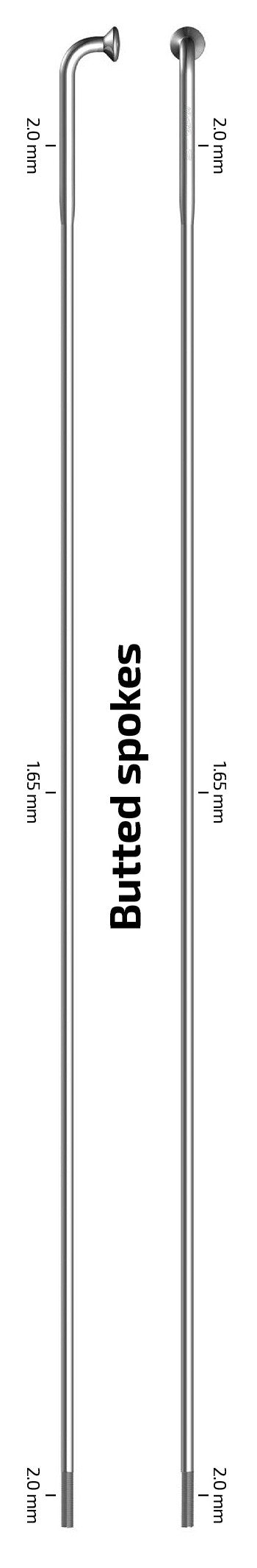 SAPIM D-light Spokes 286mm J-bend Black Box Per 100 - NO Nipples