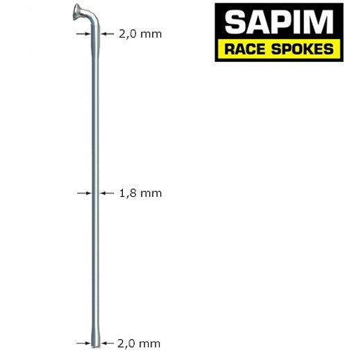 SAPIM Race Spokes 268mm J-Bend Black Box Per 100 - NO Nipples